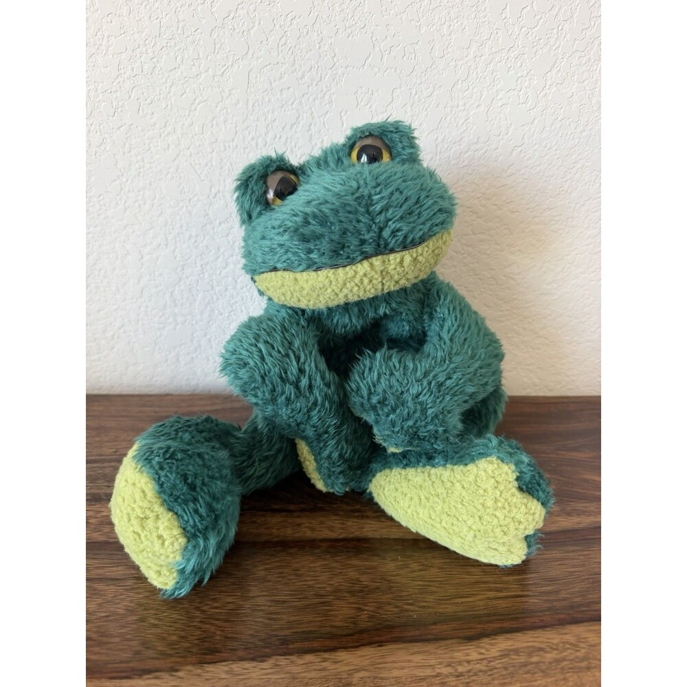 Russ Berrie Fleegle the Green Frog Fuzzy Plush Toy 16" Vintage